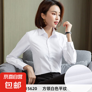 白色短袖襯衫女職業(yè)夏季2025新款V領(lǐng)通勤正裝工作服長(cháng)袖氣質(zhì)襯衣 【短袖】方領(lǐng)白色平紋 XL (38)