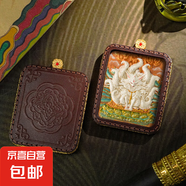 【非遺手繪】狐仙唐卡祈福庇佑名非遺傳承西藏手繪唐卡 黃銅-白泥狐仙