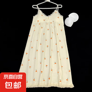 夏季新款日系少女公主風泡泡皺甜美可愛休閑睡裙女吊帶睡衣家居服 裙ZBG6704 M 【建議80-100斤】