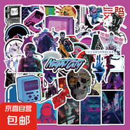 100張歐美原宿賽博朋克貼紙ins風創(chuàng)意小眾哥特感手機殼iPad裝飾 50張賽博朋克+貼紙盒 無規(guī)格