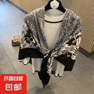 小格子亞麻圍巾女夏季2024新款防曬大方巾薄款絲巾空調(diào)房外搭披肩 mzf-060 130*130cm