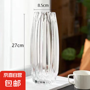 北歐輕奢玻璃花瓶透明客廳高級感插花水養鮮花裝飾精致花器擺件 【27透明】璀璨花瓶