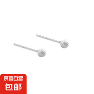999純銀耳釘網(wǎng)紅女簡約耳環(huán)耳棒養(yǎng)耳洞防過敏耳飾 3mm磨砂耳釘 通體s999足銀【白色禮盒】