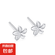 999純銀耳釘網(wǎng)紅女簡約耳環(huán)耳棒養(yǎng)耳洞防過敏耳飾 花朵耳釘 通體s999足銀【白色禮盒】