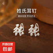 百家姓耳釘S925銀小眾設(shè)計(jì)感姓氏耳環(huán)男女學(xué)生時(shí)尚潮2025年新款潮 Z【張】 925銀