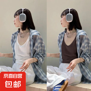 純色雪花棉吊帶背心內(nèi)搭外穿女2025夏季新款涼感冰絲薄款體恤上衣 K26-白色+深咖色 2XL 建議130-140斤