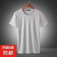 網(wǎng)眼短袖T恤男夏季薄款鏤空透氣運動速干半袖體恤大碼打底衫MB 1件網(wǎng)眼【淺灰】短袖 3XL 【建議145-160斤】