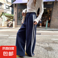 美式辣妹工裝褲女2025新款寬松設(shè)計(jì)感小個(gè)子蕾絲拼接休閑運(yùn)動(dòng)褲子 藏青色 【MY-K59】 M