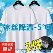 夏季冰絲透氣網(wǎng)眼鏤空男士短袖t恤寬松簡約百搭速干運動上衣服-SL 【網(wǎng)眼T恤：純色】白+白 4XL  建議165-180斤