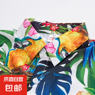 泰國風夏威夷花襯衫短袖男女情侶裝松弛感潑水節(jié)度假沙灘碎花襯衣 2114 3XL