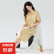 睡裙女士夏季純棉2025新款短袖寬松加大碼胖mm田園風(fēng)碎花長款裙子 Z31010 XL
