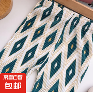 韓版夏季女童碎花圓點(diǎn)喇叭褲薄款寶寶打底褲嬰兒褲子小童防蚊褲女 綠菱格喇叭褲 100