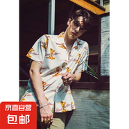 泰國復古碎花情侶短袖襯衫夏季港風(fēng)同款沙灘海邊旅游古巴領(lǐng)襯衣服 D4010白【襯衣】 XL