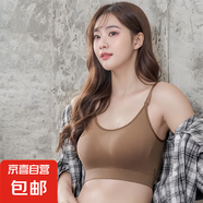 無(wú)痕內(nèi)衣文胸女無(wú)鋼圈無(wú)尺碼運(yùn)動(dòng)內(nèi)衣胸罩四季可外穿打底背心 咖啡色 均碼
