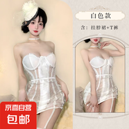 林林婷情趣內(nèi)衣女純欲誘惑性感蕾絲拼接紫色連體衣小胸顯大免脫套 白色 L
