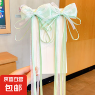 漢服頭飾女兒童流蘇古風(fēng)發(fā)飾超仙中國風(fēng)花朵珍珠發(fā)夾公主女 柳青-1對