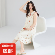 7A純棉睡裙女夏季性感吊帶裙無袖背心寬松大碼孕婦睡衣連衣裙 Z33007 3XL