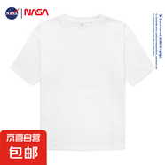 NASA GISS夏季純棉男女寬松休閑短袖T恤情侶潮流百搭ins圓領(lǐng)半袖 白色 XL 140-155斤