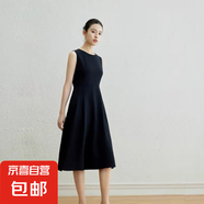 高級感日本三醋酸極簡赫本風連衣裙女中長款2025夏裝新款黑裙子 黑色 SBY24D0721 L