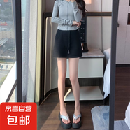 灰色休閑運(yùn)動修身短裙女夏季2025新款高腰顯瘦a字辣妹半身包臀裙 黑色-原版品質(zhì) XL 【120-130斤】