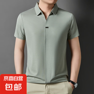 序世保羅高端短袖t恤男士夏季商務(wù)休閑半袖翻領(lǐng)體恤衫男裝上衣 A07綠色-FXL1182 4XL (190) 【建議175-195斤】