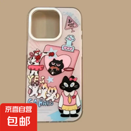 ins動物插畫適用蘋果16promax手機(jī)殼iphone15卡通大孔白色13pro華為puramate70小米15紅米vivo套OP k94都市貍貓 一加Ace5 Pro