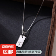 S925純銀跨境個(gè)性化字母方牌項(xiàng)鏈女簡(jiǎn)約小眾輕奢設(shè)計(jì)感幸運(yùn)鎖骨鏈 【白金】 字母G項(xiàng)鏈