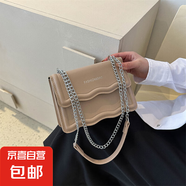 新款包包純色簡(jiǎn)約潮時(shí)尚百搭小包精致鏈條單肩斜挎小方包豪605 卡其色