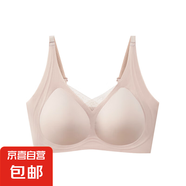 依條魚新款V領(lǐng)網(wǎng)紗軟支撐聚攏無痕內(nèi)衣女收副乳防垂舒適運(yùn)動胸罩 豆沙 2XL （10-170斤/85AB）