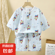 【兒童套裝】女童夏裝短袖套裝寶寶綿綢兩件套 F-G5卡通七分套裝 100