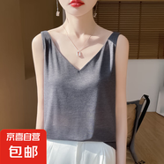 后背交叉雙肩吊帶背心女v領(lǐng)內(nèi)搭美背夏季針織衫薄款/RWM21-X 銀霧灰 XL 125-140斤