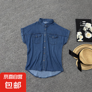 日韓牛仔衫女2025年新款夏裝港風(fēng)寬松上衣百搭短袖牛仔襯衫#25012 深藍(lán) XL （建議105-130斤）