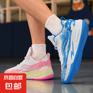 2025春夏高幫籃球鞋夏季防滑網(wǎng)布透氣耐磨學(xué)生實戰(zhàn)減震運動球鞋男 鴛鴦白粉+白藍 41