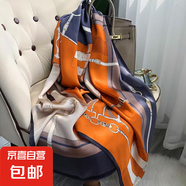 春夏薄款絲巾高級感印花長巾新款緞面旅游防曬紗巾民族風披肩批發(fā) L89ZY-37