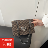 高級感包包女包時尚鏈條小方包洋氣斜挎包小眾單肩腋下包豪6253 咖色