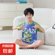 [棉質(zhì)]2025新款兒童睡衣夏季短袖短褲薄款套裝男童男孩大童青少年 33116# M 【童14碼】