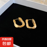 銀針中古圓形花朵流蘇耳環(huán)歐美復(fù)古金屬感耳釘氣質(zhì)輕奢耳飾批發(fā)女 27#耳扣-金色梯形（真金電鍍）