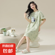 睡裙女夏季純棉女士短袖睡衣女款夏天2025新款連衣裙寬松孕婦可穿 Z621 M