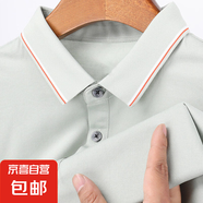 桑蠶絲短袖上衣男士翻領(lǐng)純色百搭夏裝新款Polo衫中青年衣服薄 淺綠 M 170/88A