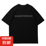 220克純棉明星同款字母短袖t恤夏季寬松oversize情侶裝半袖B701 2029黑色 XL