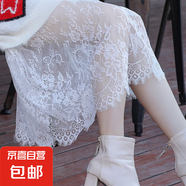 旗袍內(nèi)搭紗裙外搭一層網(wǎng)紗裙半身裙女透明裙子蕾絲中長裙外穿春秋 白色（長度60cm） 均碼 （體重80-160斤可穿）