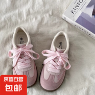 可愛(ài)貓貓粉色厚底德訓(xùn)鞋女2025春季新款小眾原創(chuàng)設(shè)計(jì)chic休閑板鞋 粉色 38