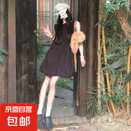 小個(gè)子白色無袖背心連衣裙子女夏季2025新款設(shè)計(jì)感小眾公主花苞裙 黑色 S