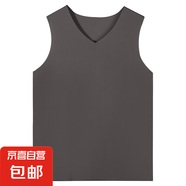 背心男士冰絲無痕純色打底衫夏季薄款運(yùn)動坎肩內(nèi)衣無袖t恤速 深灰 3XL