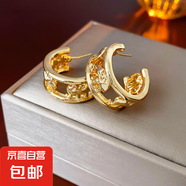 銀針中古圓形花朵流蘇耳環(huán)歐美復(fù)古金屬感耳釘氣質(zhì)輕奢耳飾批發(fā)女 125#銀針-C型