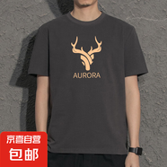 潮牌男士新款印花短袖寬松日系半袖圓領(lǐng)大碼T恤百塔簡(jiǎn)約潮流體恤 564-深灰色   3XL