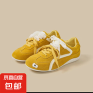 德訓(xùn)鞋女2025新款春季百搭運(yùn)動(dòng)休閑鞋復(fù)古賽車鞋軟底阿甘鞋子 紅色 36