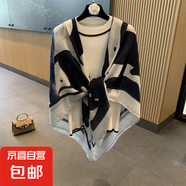 小格子亞麻圍巾女夏季2024新款防曬大方巾薄款絲巾空調(diào)房外搭披肩 mzf-062 130*130cm