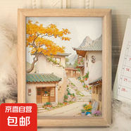 治愈系山水田園diy相框玄關(guān)書(shū)房手工客廳桌面清新簡(jiǎn)約風(fēng)景擺臺(tái) 田園11 8寸