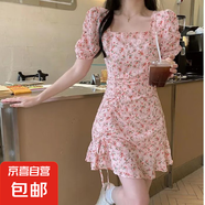 2025碎花裙溫柔風ins 女夏別致設(shè)計藝術(shù)感裙子韓系風格連衣裙 主圖色 2XL
